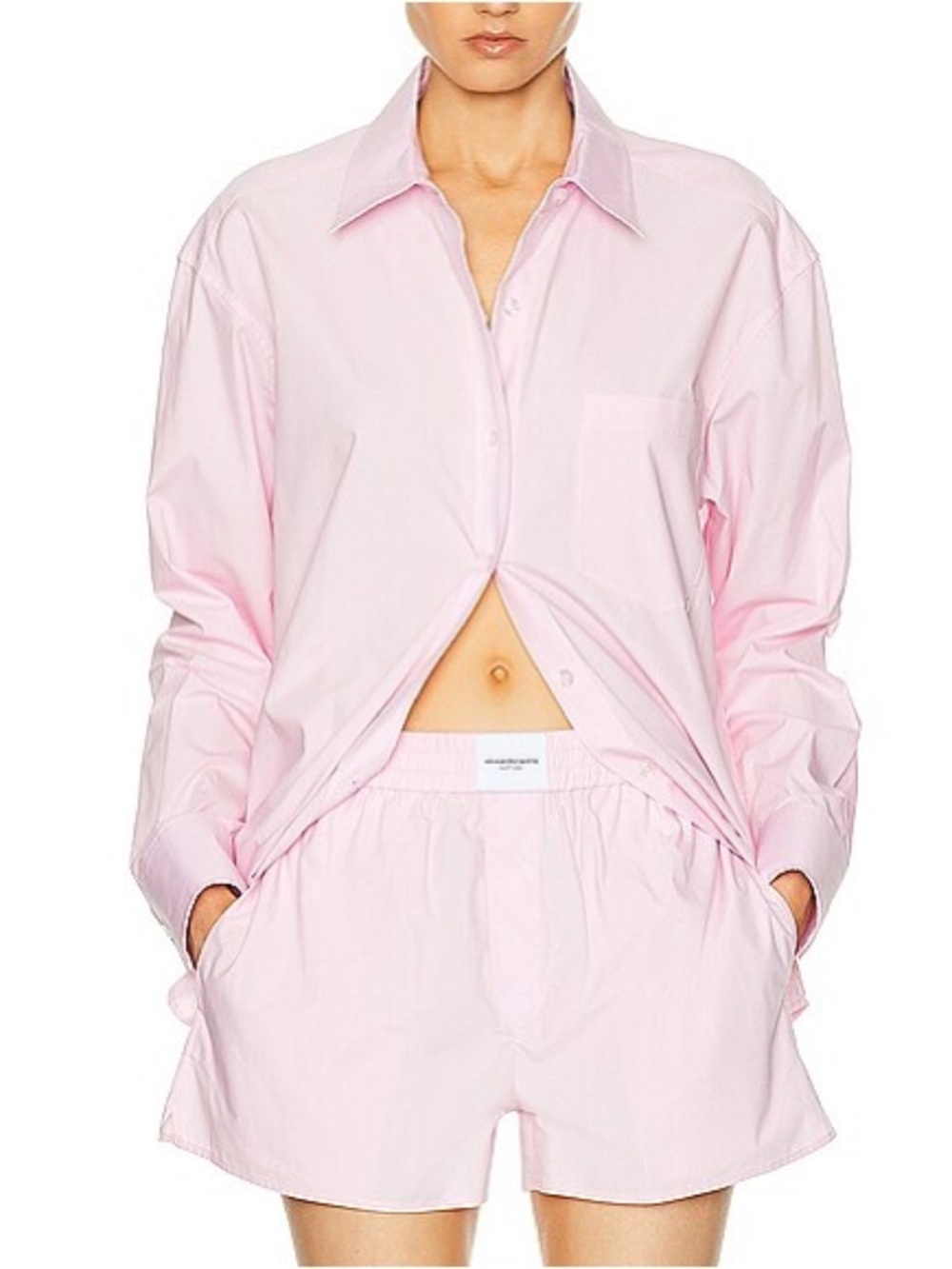 Alexander Wang | SET! Boyfriend Button Up Top + Boxer Logo Shorts Size: Large